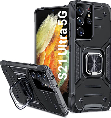 Samsung Galaxy S21 Ultra 5G Case with Stand in Black