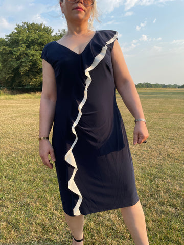 Lauren Ralph Lauren Ruffle-Trim Midi Dress