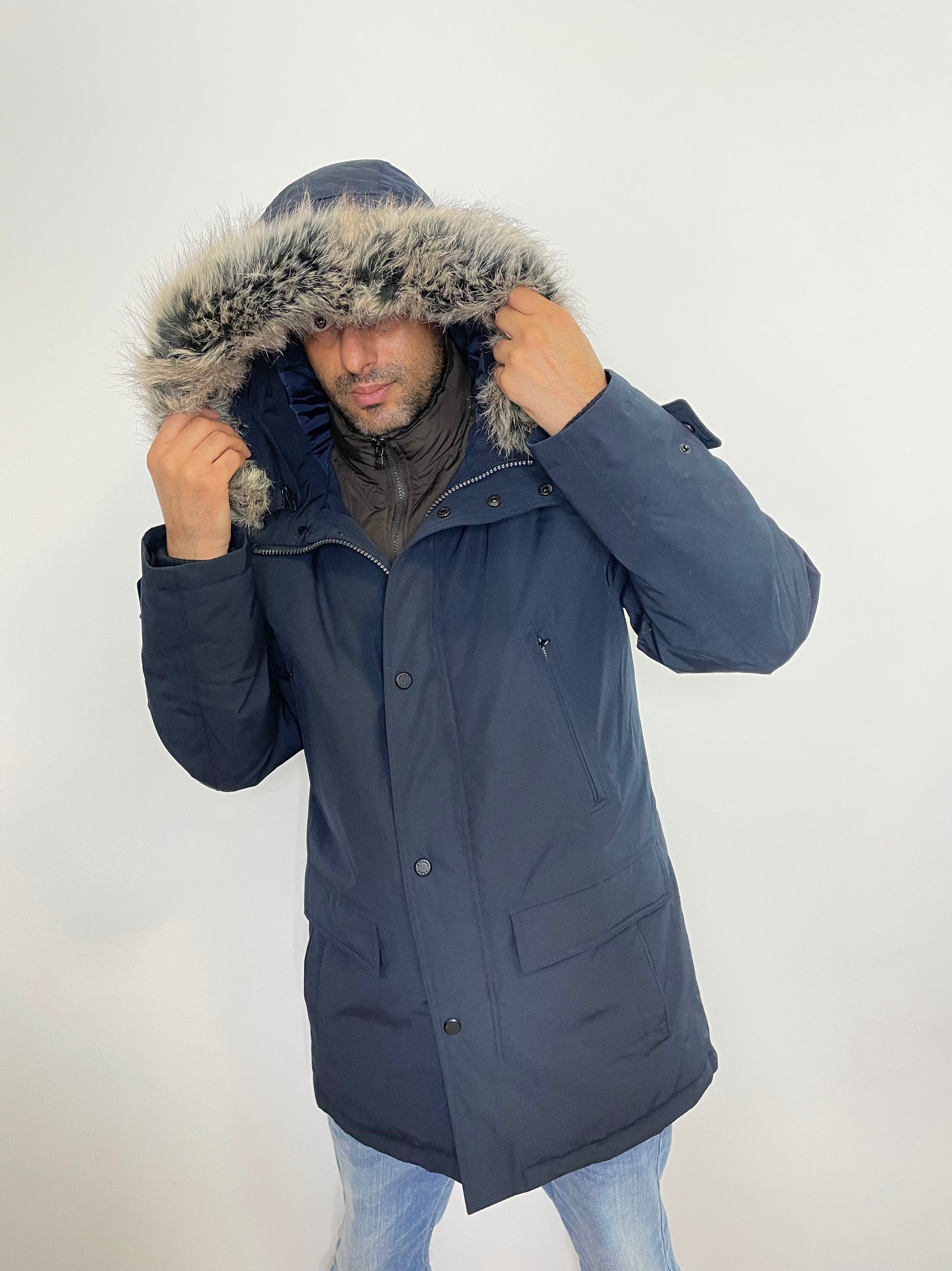 Michael Kors Men’s Faux Fur Parka Coat